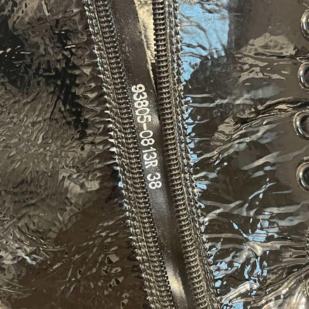 Women's Patent Leather Sz 7 / EU38 Black Combat Boots‎ Platform Lace Up Grunge - Picture 14 of 14